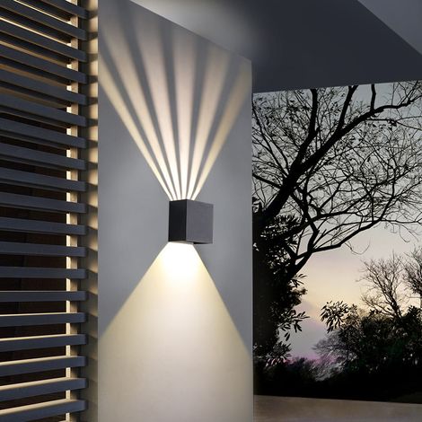 2 Pack Applique Murale Interieur 6W 10×10×5cm Angle de Faisceau Réglable LED Applique Intérieur Décorative Blanc Chaud 3000K IP65 Etanche Lampe Murale pour Chambre Couloir Salon [Classe énergétique E] (1/5)