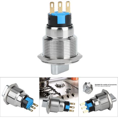 19 mm IP67 3-poliger, 2-Positionen-Drehschalter aus Edelstahl (1/5)