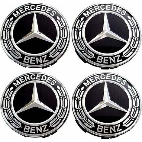 Lot de 4 enjoliveurs de roue pour Mercedes Benz 75 mm, accessoires de voiture ABS (1/5)