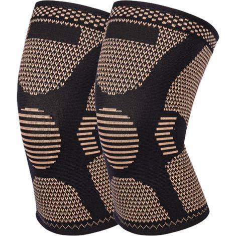 1 Paire Manchon Élastique en Tricot pour Genou, Respirant Confortable, Nylon Silicone, Soutien Genou Cyclisme, Type Imprimé Lettres Taille L (1/5)