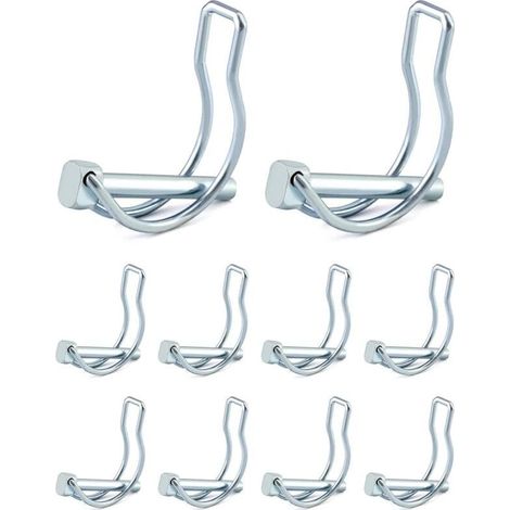 Goupille de verrouillage D en acier au carbone galvanisé – Lot de 10 pièces – 6 × 45 mm – Pour attelage de remorque (1/5)