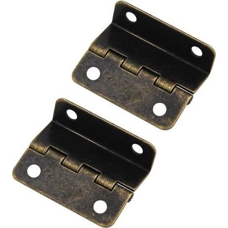 Lot de 2 Charnières DemiSurface à Trois Volets SemiDissimulées Décalées pour Porte, Coffre, Armoire, Matériel de Meubles [Bronze] (1/5)