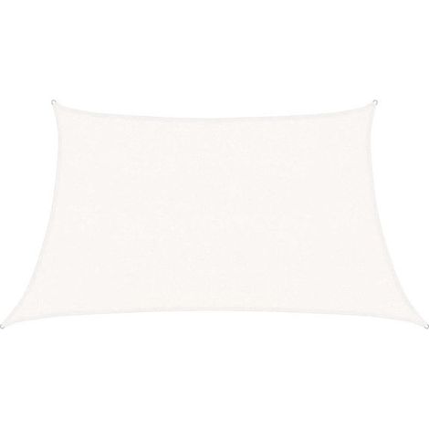 Voile d'ombrage triangulaire 4 x 4 x 5,8 m, HDPE 160 g/m², protection UV 90%, respirante et perméable à l'eau, pour grande terrasse, jardin et montage en coin, blanc (1/5)