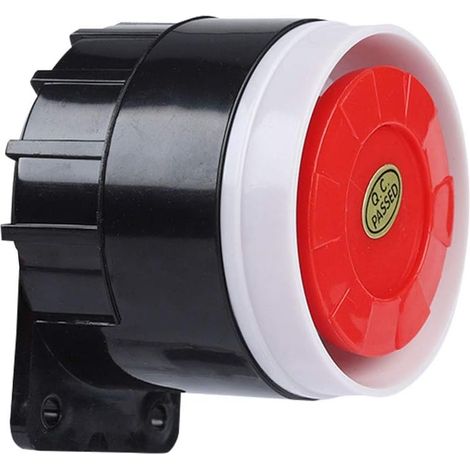 Sirène Son Système D'alarme, Filaire Avertisseur sonore, DC 12V Mini Rouge Avertisseur pour La Sécurité À La Maison 120dB (1/5)