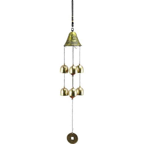 1 carillon éolien Feng Shui vintage créatif en bronze, à suspendre à une porte. (1/5)