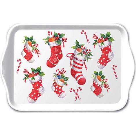 Mini plateau de Noël chaussettes rouges de fête (1/2)