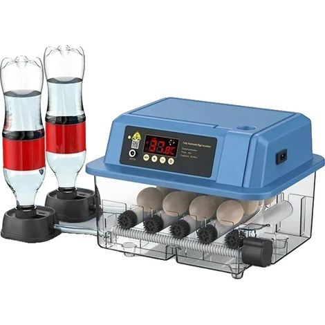 Incubateur avec contrôle automatique de la température, plateau réglable pour 12 œufs, pour l'incubation à domicile et l'élevage contrôlé de volailles.-AquaForge