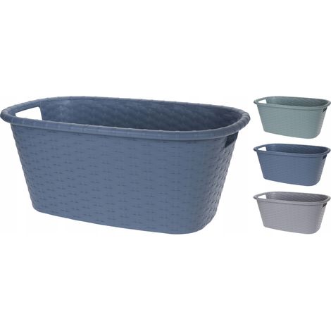 Cesto de ropa de plástico para baño, tejido, varios colores, 35 L, 1 unidad.