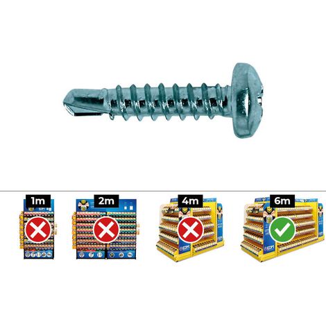 Vis Autoperceuse Bombée Phillips Din / Ref 7504n 3,5 x 19 Zinc – Packung mit 500 Stück