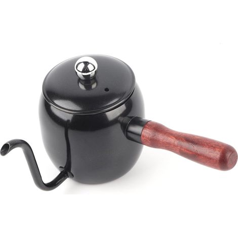 Cafetière, cafetière Domestique en Acier Inoxydable, Bouilloire Goutte à Goutte, théière à Bec Long, Bouilloire 500ml (Noire) (1/5)