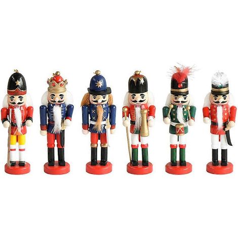 Lot de 6 casse-noisettes de Noël en bois à suspendre-13CM (1/2)