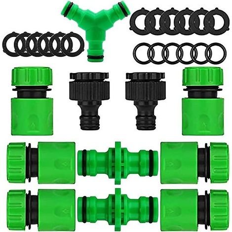 Raccords rapides doubles mâles pour tuyau d'arrosage, connecteur mâle pour tuyau de 1/2", raccord de robinet en plastique et réparation, 2 pièces, vert (1/5)