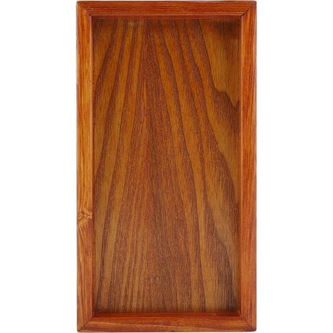 Rectangular wooden tray for tea, table service, snack plate, food storage dish, ideal for hotel and home (22 x 12 cm) (1/5)