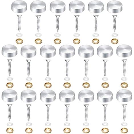 Capuchons de vis en acier inoxydable Ø20 mm (13/16 pouce), 20 pièces, capuchons polis miroir, pour fixations, publicité, quincaillerie, décoration, verre, enseigne, table. (1/5)
