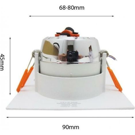 Faretto led incasso 5w quadrato cob con alimentatore led kit 5 pezzi 4200k
