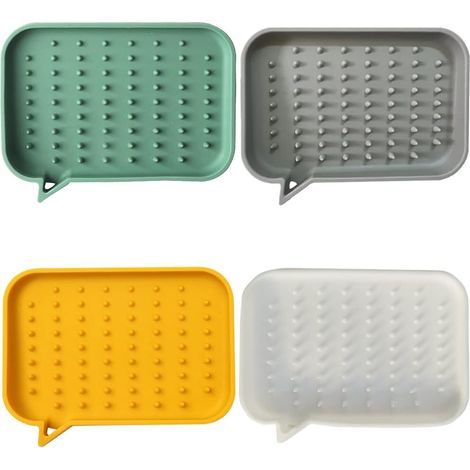 Shower Soap Dish,4 Soap for Shower Soap Box with Automatic Drain,for Bathroom Countertop,Kitchen,Shower,Keep Soap Dry and Clean (1/5)