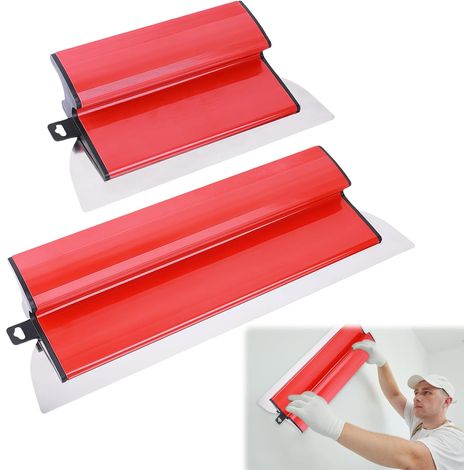 Lisseuse Enduit, Ensemble Spatules Enduit Acier Inoxydable Lame D'écrémage Lame à Lisser Plaquiste Couteau à Enduire pour Construction de Cloisons Sèches et Décoration Murale (1/5)