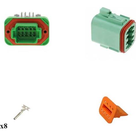 Kit connettore serie DT13 femmina 8 vie da C.S. Verde