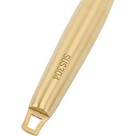 Brosse de nettoyage en acier inoxydable 304 avec manche et trou de suspension, idéale pour la vaisselle, les casseroles, les poêles et les éviers de cuisine. Couleur dorée. (1/5)