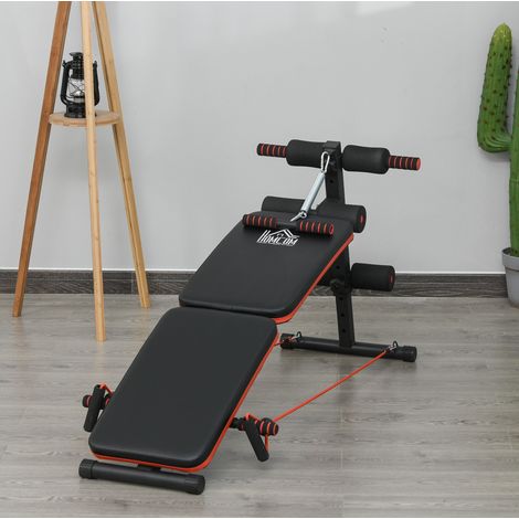 Banco de musculación multifuncional plegable y ajustable con cuerdas, 110 kg, negro HAVRYA (1/5)