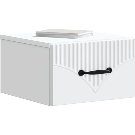 Maison Exclusive - Mobiletto da notte a muro 2 pcs Bianco 34,5 x 33 x 20 cm
