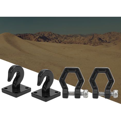 Crochet de Remorque en Métal pour Modèles RC 1/10, Compatible avec Axial SCX10, TRX-4 et D90 - 2 Pièces - Noir (1/5)