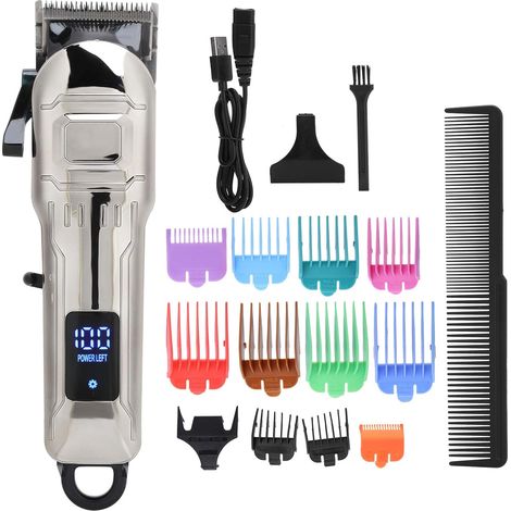 Tondeuse à Cheveux électrique avec Affichage LED, Chargement USB, Outil de Coiffure pour Hommes, Femmes et Enfants, Usage Professionnel à Domicile, Batterie au Lithium (1/5)
