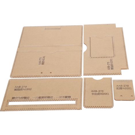 Gabarit acrylique pour la fabrication artisanale de portefeuilles, sacs à main et accessoires en cuir (DIY). Modèle de patron en cuir pour la création d'accessoires de maroquinerie, portefeuilles et s (1/5)