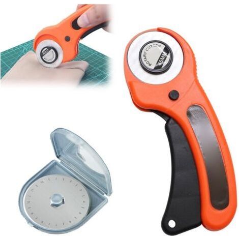 Rotary Fabric Cutter - 1 piece, 45mm Rotary Fabric Cutter + Replacement Blade - For Sewing/Scrapbooking (1/4)