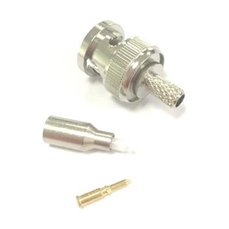 Connecteur coaxial RS PRO Mâle Droit, raccordement A sertir 50O Montage sur câble ( Prix pour 1 )