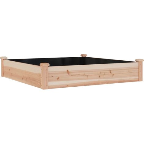 Vassoio per fioriera aiuola rialzata piante fiori terrazzo giardino rivestimento giardino 120 x 120 x 25 cm legno massello abete marrone 020039831