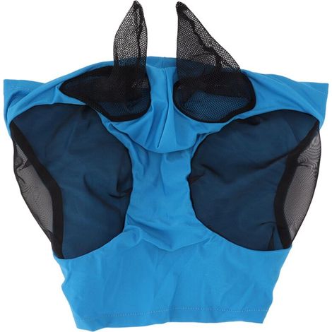 Máscara antimoscas de malla para caballos, máscara elástica breathable with hearing protection, equipo ecuestre, color azul (1/4)