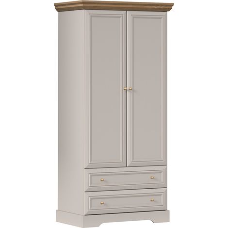 Schrank Dulci mit 2 Schubladen und 2 Türen, Kaschmir und Holzoptik, 188.8cm