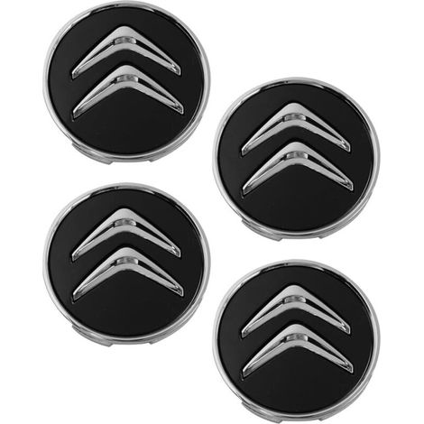 Lot de 4 enjoliveurs de Roue Noirs,pour Citroën 60 mm C1 C3 C4 C5 C6 DS3,Enjoliveurs de Roue en Alliage,Bonne stabilité (1/5)