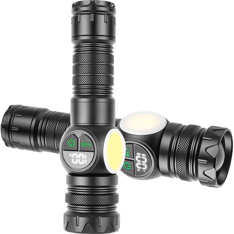 Hochleistungs-Akku-Taschenlampe – 1000 Lumen – LED-Taschenlampe mit extrem hellem Zoom und 9 Helligkeitsstufen – 9er-Set (1/5)