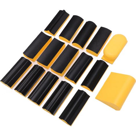 16 Blocs Abrasifs Autocollants pour Surfaces Courbes et Rainures, Parfaits pour le Ponçage du Bois (1/5)
