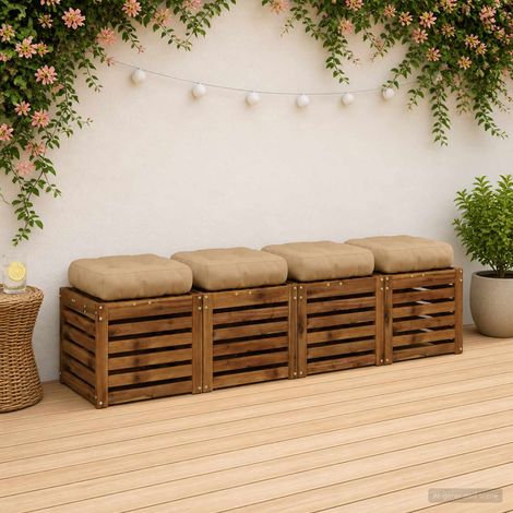 vidaXL Cojines de Asiento de 4 Piezas VIANEN 4 pcs 100% Poliéster (1/5)