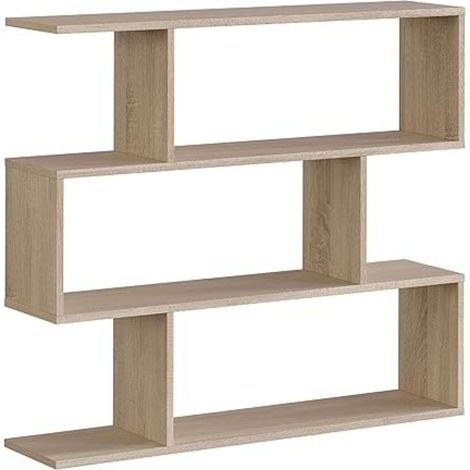 Étagère Basse de 3 Niveaux, Bois, Chêne Clair, 110 x 25 x 97 cm F00530301028Oak (1/5)