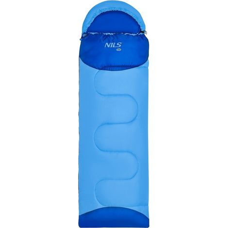 Saco de dormir azul para niños, ligero y compacto