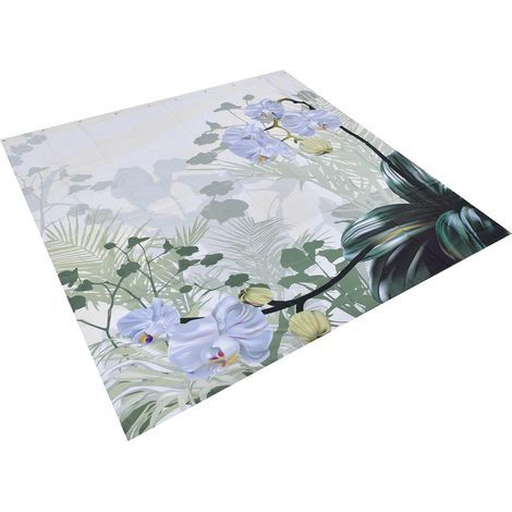 Rideau de Douche, Doublure de Rideau de Douche impermable lger Motif de Plantes Fleurs pour Douche pour dcoration de Salle de Bain familiale pour Baignoire(180x200cm) (1/5)