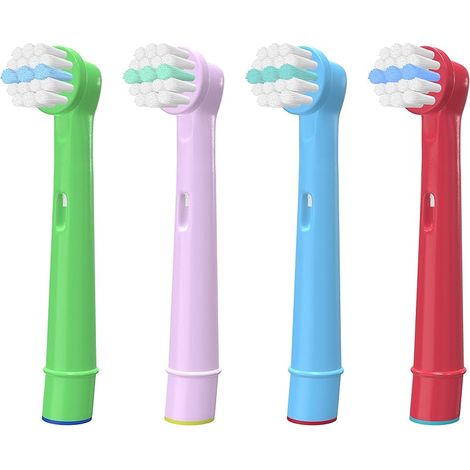 Pack de 4 Pour Oral B Tête de Brosse à Dents électrique Compatible Pour Enfants Pour Enfants, Tête de Brosse de Rechange Oral B Adaptée à la Plupart des Séries de Brosses à Dents Compatibles (1/5)