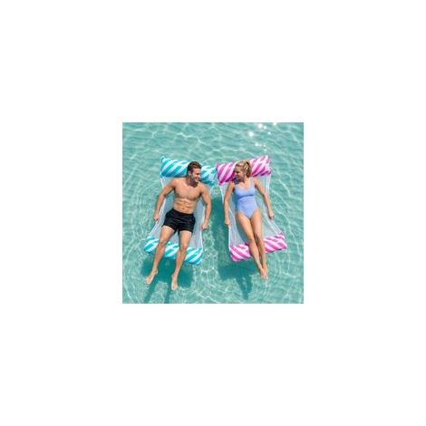 Lot de 2 Hamacs Gonflables Piscine Adultes – Hamac Aquatique 4-en-1, Matelas Flottant PVC Confortable, Lounge Gonflable pour Piscine, Mer, Plage, Vacances d’été, Relaxation, Été 13070cm (1/4)