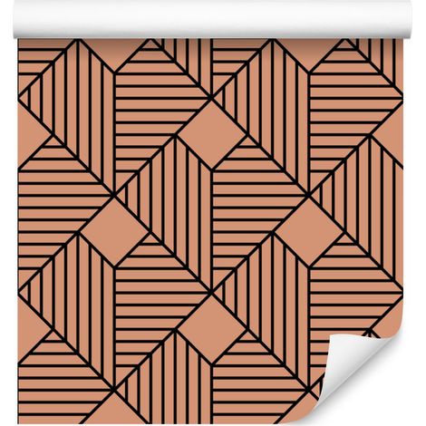 Papier peint à motif géométrique orange et pêche 50x1000 cm (1/5)