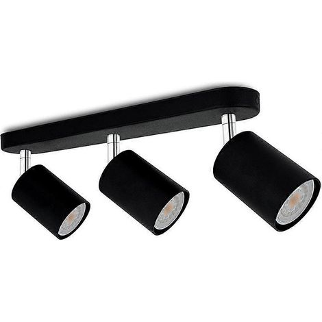 Plafonnier LED anti-éblouissement avec spots sur rail, éclairage suspendu à trois têtes, idéal pour chambre, couloir ou décoration intérieure. (1/5)