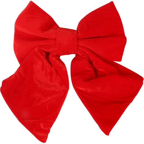 Grande ciondolo a forma di fiocco rosso in velluto, 60 cm, per le vacanze di Natale. (1/5)