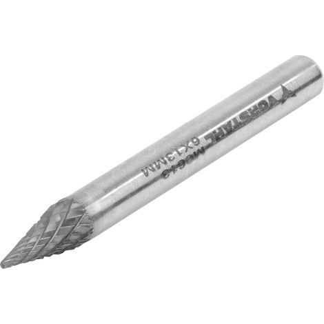 Fresa de carburo de alta velocidad YG8, cónica, afilada, 6x13 mm, FI 6 mm, Vorstahl (1/5)