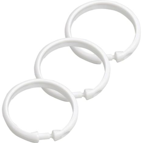Anneaux en plastique forme O pour rideau de douche, lot de 24 (1/5)