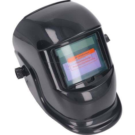 Écran facial de soudage photovoltaïque à luminosité automatique, bandeau complet protecteur en PP, modèle 107, variateur intégré, livré avec batterie, masque séparé, emballage bulle et carton. (1/5)