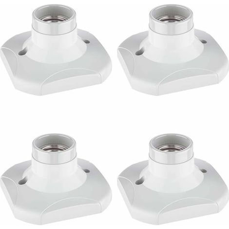 E27 Douille d'Ampoule en Cramique, 4 pcs E27 Douille de Lampe Support Base pour Lampe Support Douille E27 Murale , Blanc (1/5)
