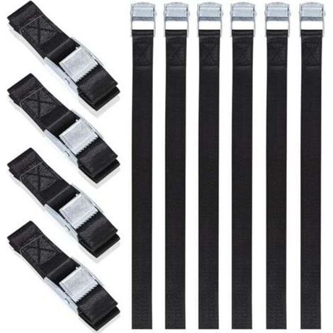 10 PCS 25mm x 50cm Sangle a Cliquet avec Boucle, Sangle Arrimage, Sangles D\\'Arrimage, Sangle de Serrage, Sangles Demenagement, pour Porte Velo, Moto, Bagage, Voiture (1/4)